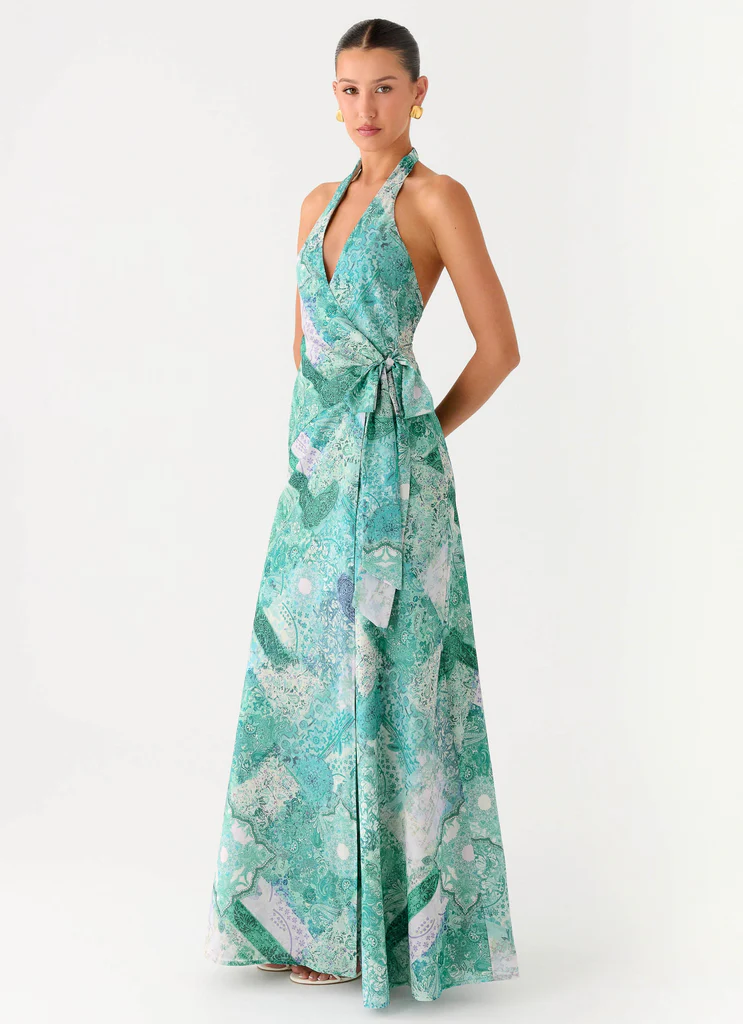 So Chic Maxi Dress - Green Paisley