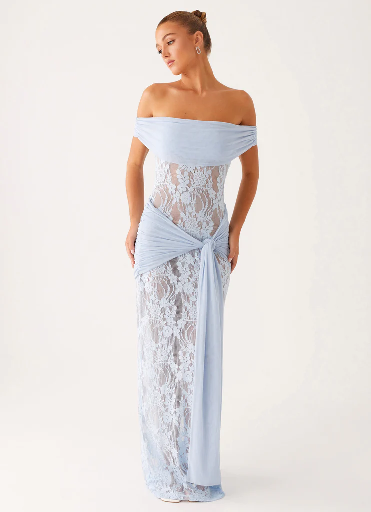 Gracie Twist Maxi Dress - Blue