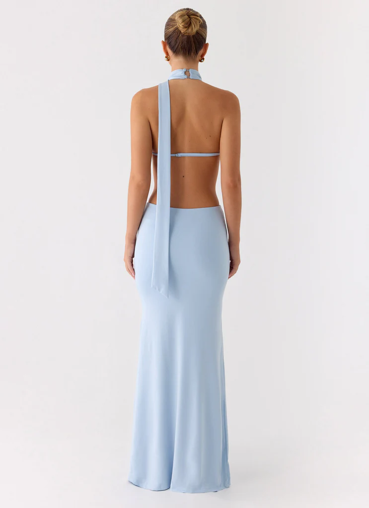 Warning Signs Maxi Dress - Blue