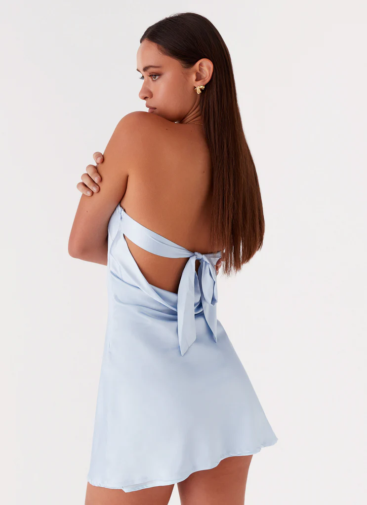 Jamie Satin Mini Dress - Blue