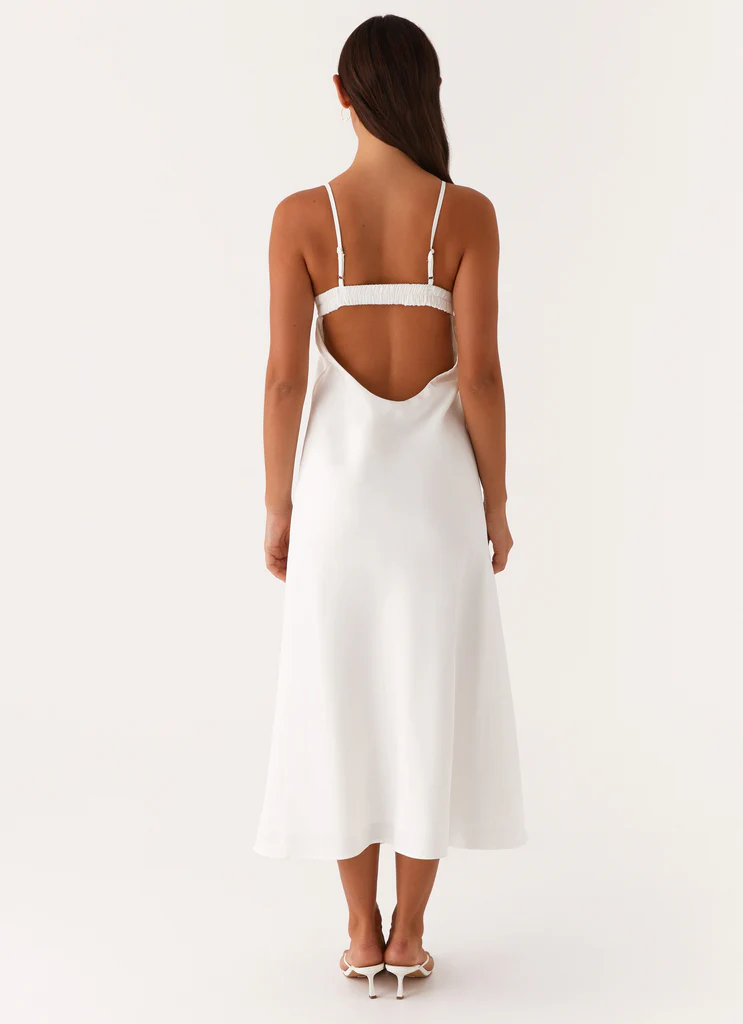 Take Note Midi Dress - White