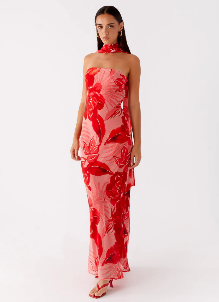 Under The Pagoda Maxi Dress - Sicily Sunsets Print