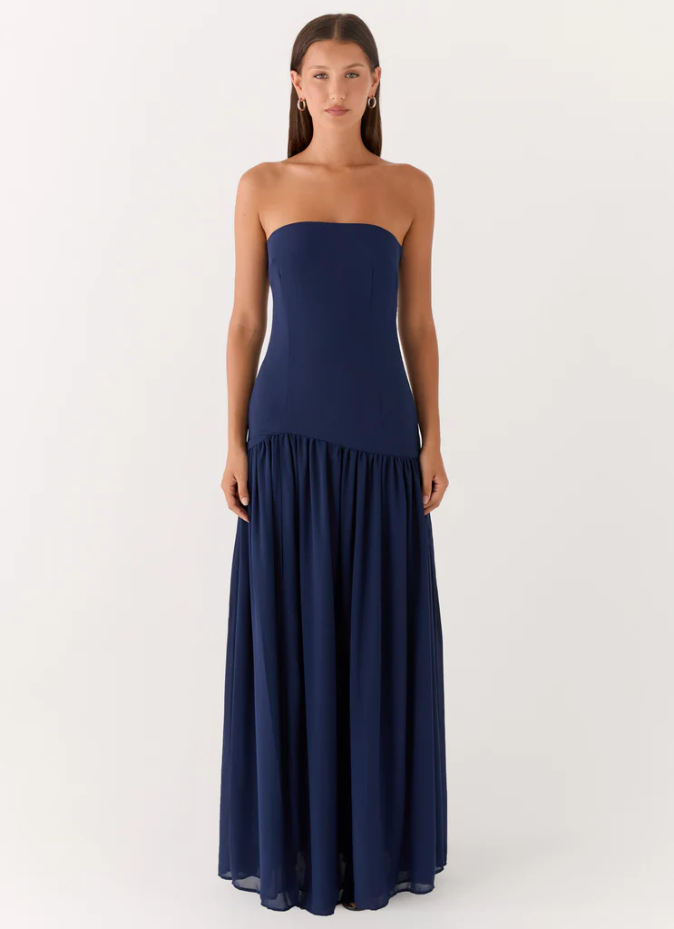 Eden Strapless Maxi Dress - Navy