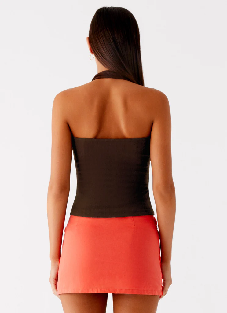 Nera Halter Top - Chocolate