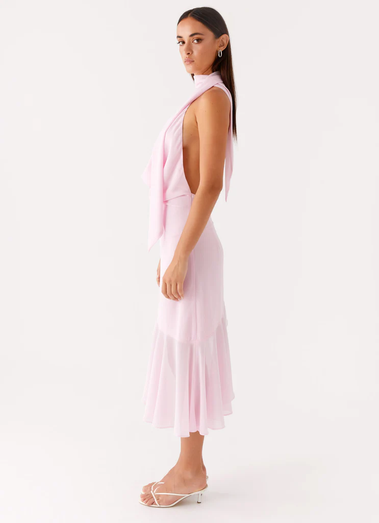 Layna Scarf Midi Dress - Pink