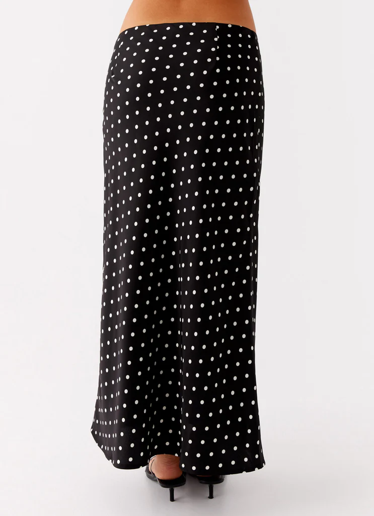 Breanne Midi Skirt - Black Polka Dot