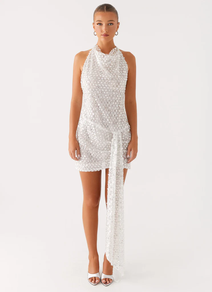 Cinta Sequin Mini Dress - Silver