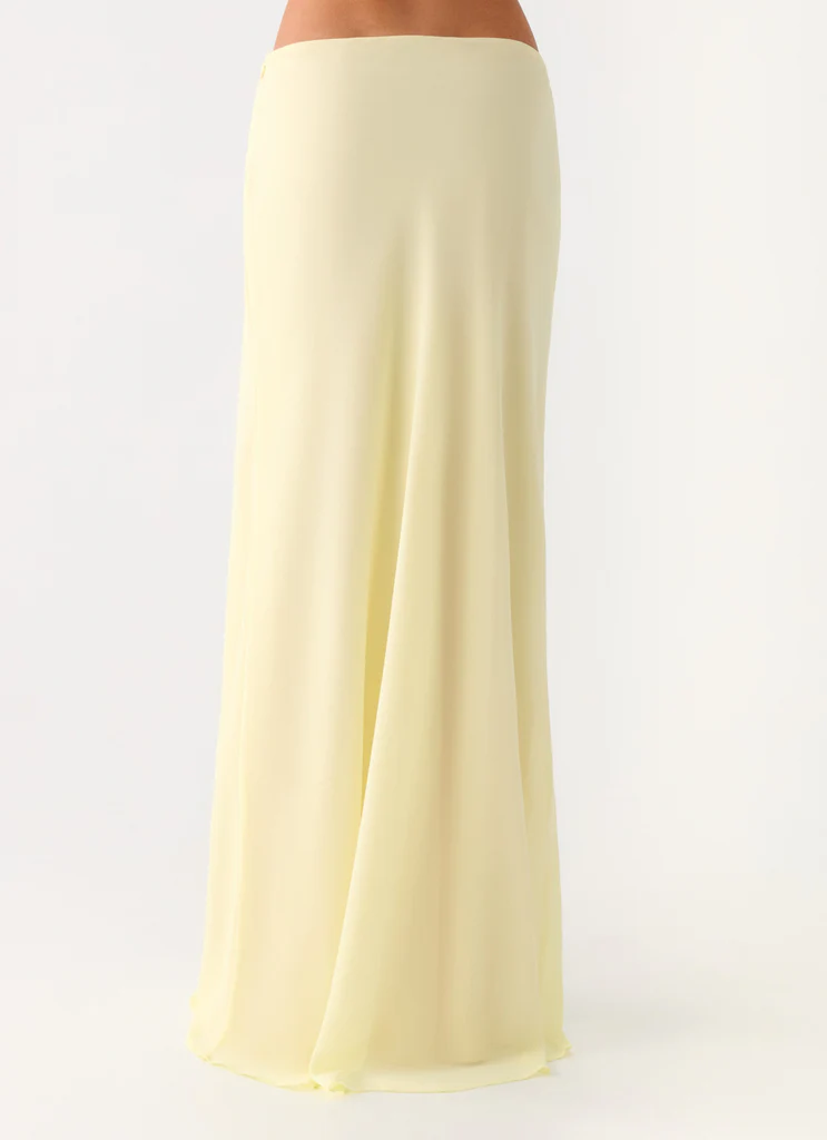Star Girl Chiffon Maxi Skirt - Yellow