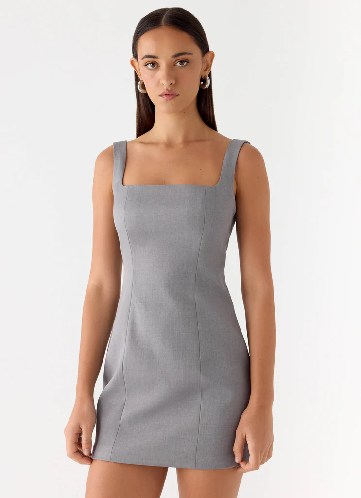 Brief Tension Mini Dress - Smoke Grey