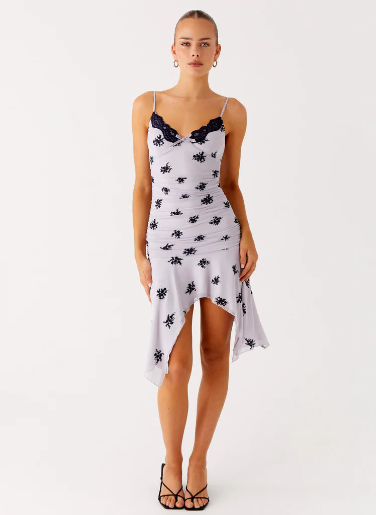 Amor Flock Hanky Mini Dress - Lilac