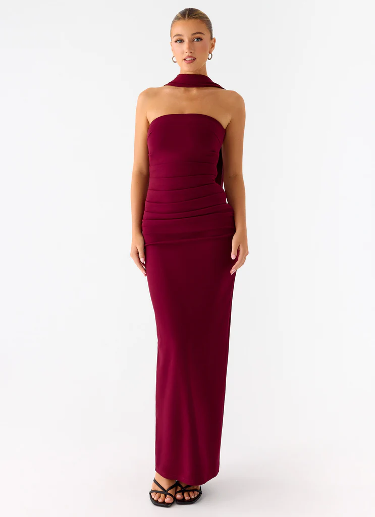 Libra Maxi Dress - Dark Cherry