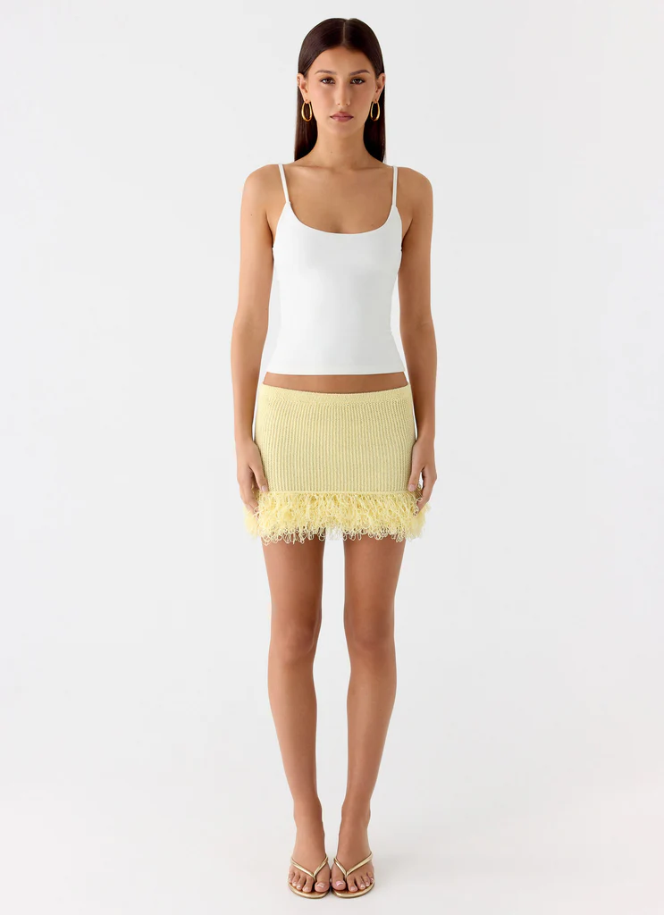 Elyssa Knit Mini Skirt - Lemon