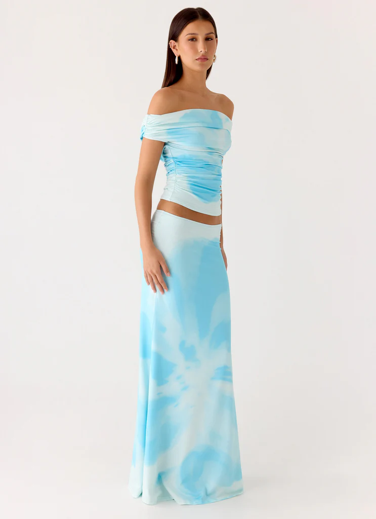 Moka Maxi Skirt - Blooming Blue