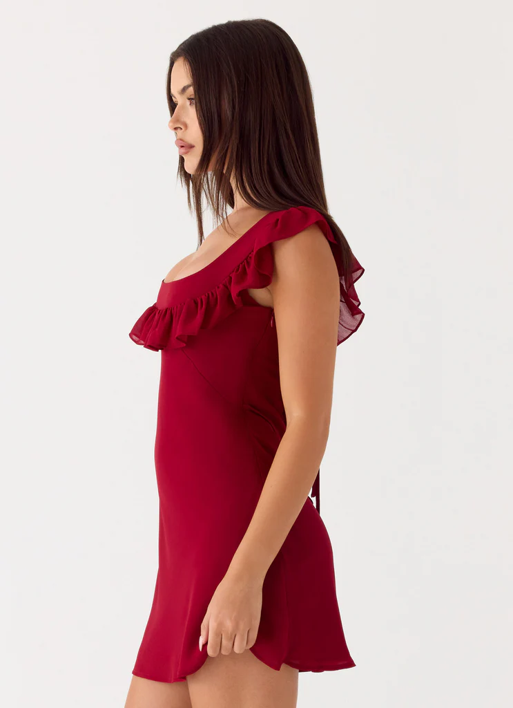 Malina Mini Dress - Deep Red