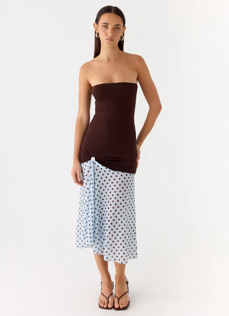 Schell Midi Dress - Chocolate Dot