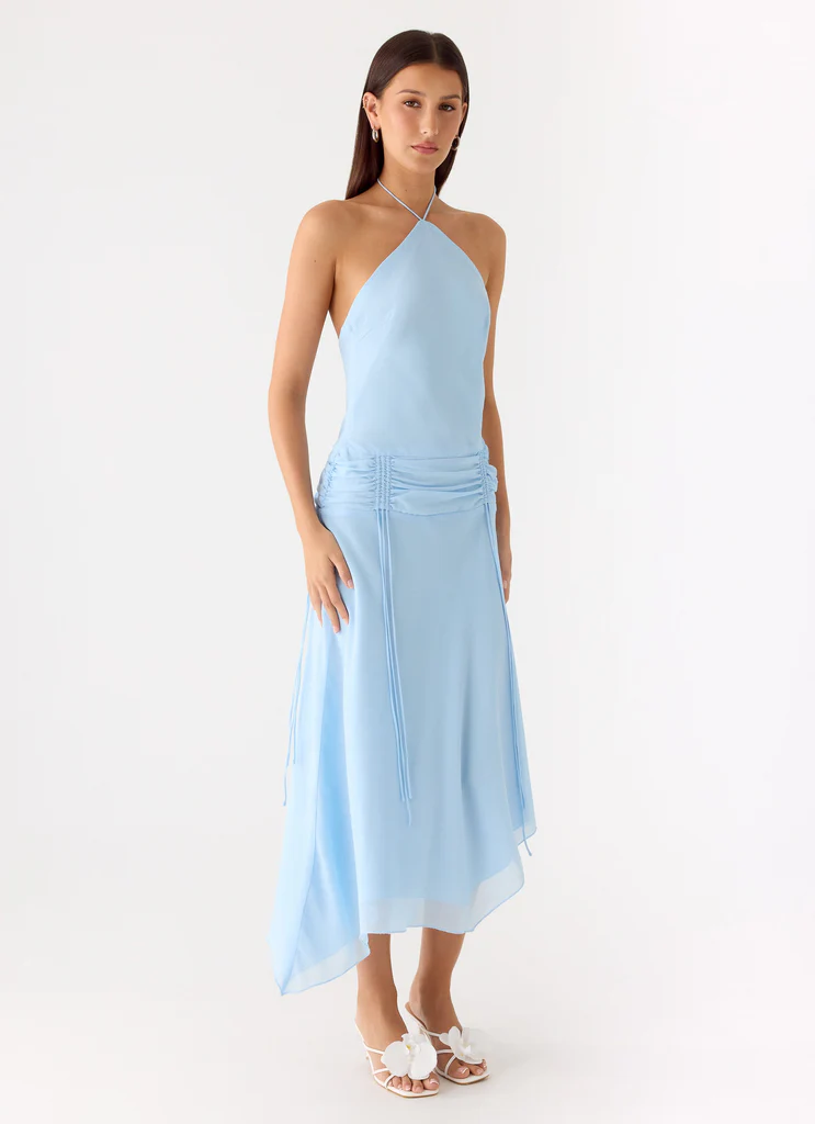 Becerra Chiffon Midi Dress - Blue