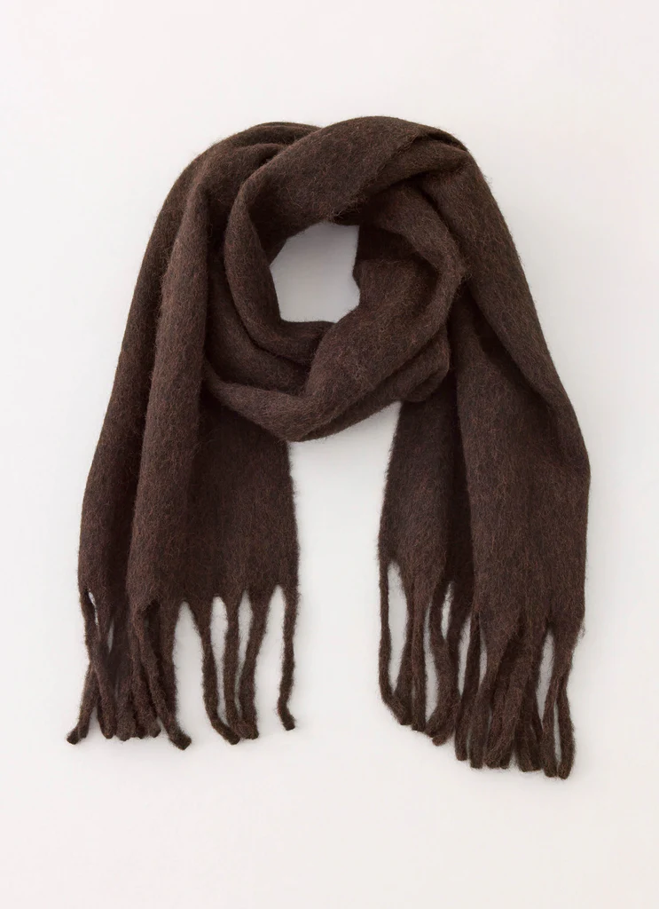 Keep Me Warm Knit Scarf - Chocolate