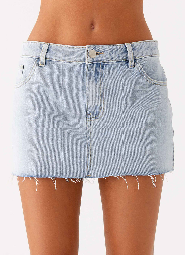 Kamen Low Rise Mini Skirt - Light Denim