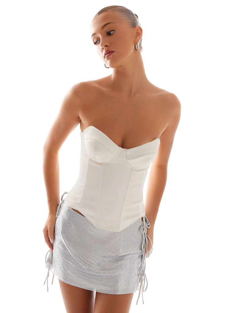 Radar Satin Corset - Ivory