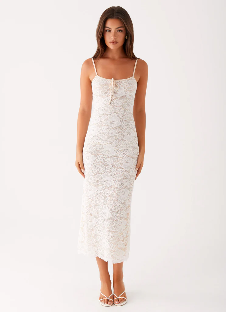 Postcards Lace Midi Dress - Ivory