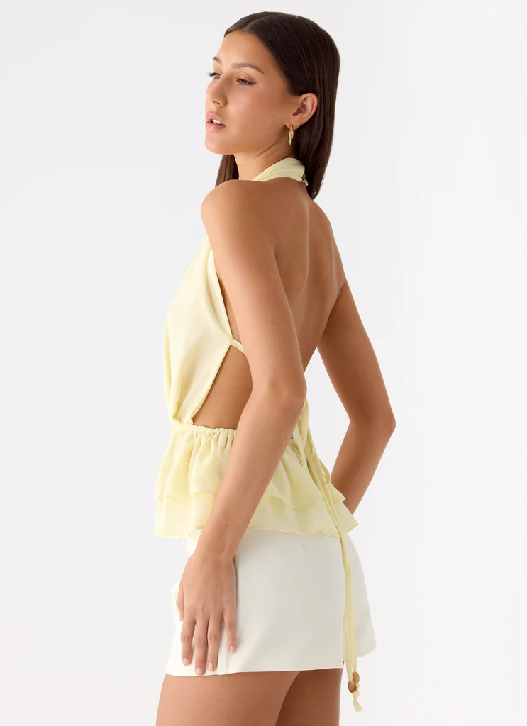 Kat Chiffon Top - Yellow