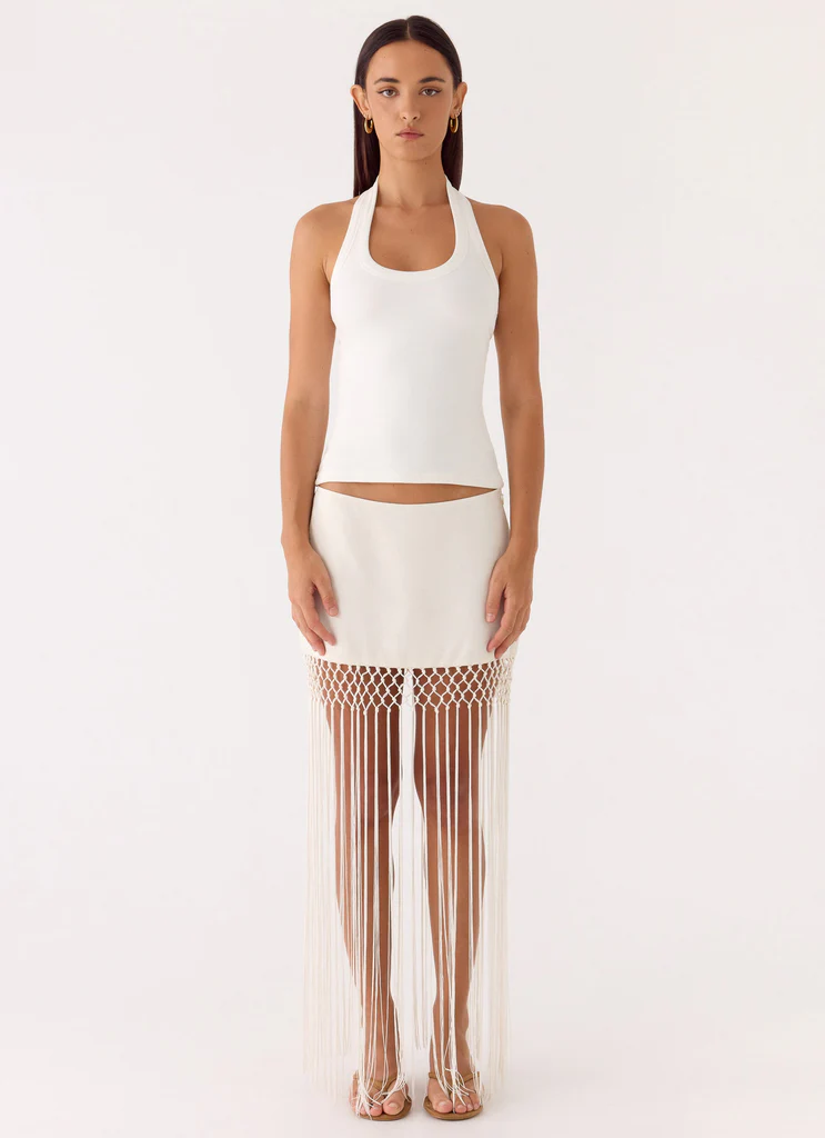 Mania Tassel Mini Skirt - Ivory