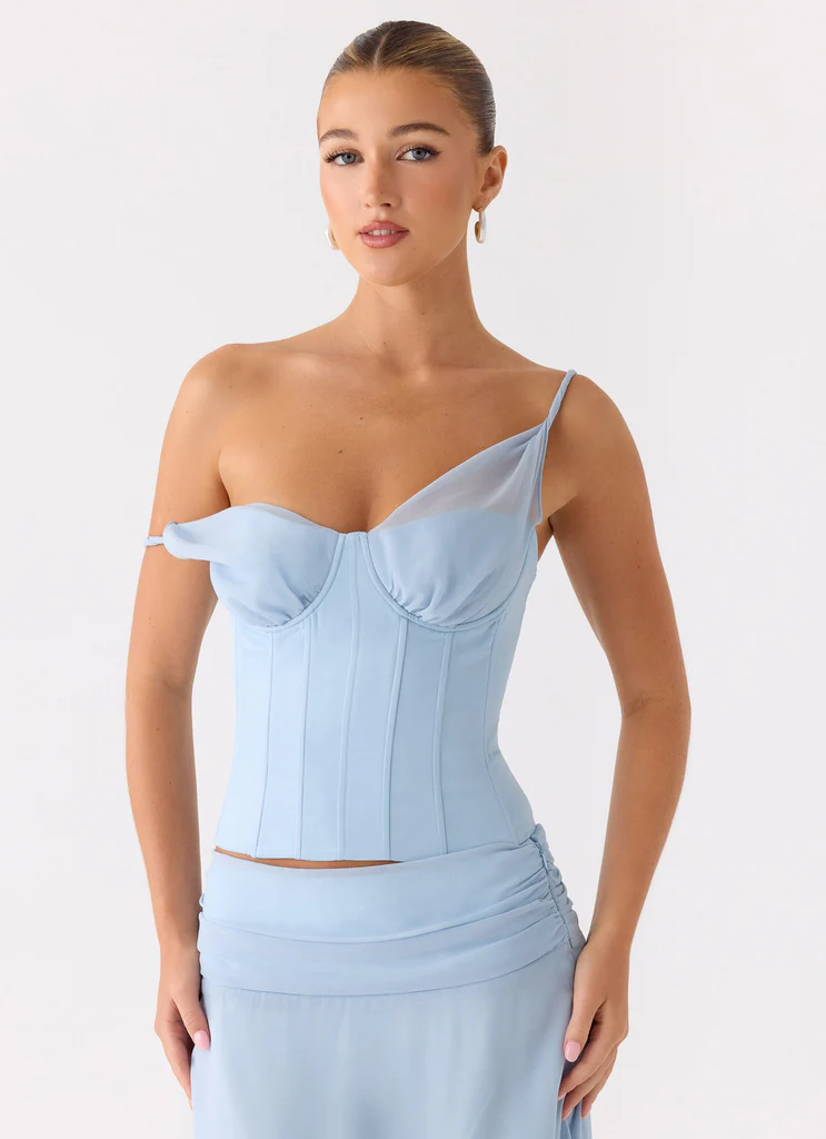 Natalya Corset Top - Pale Blue