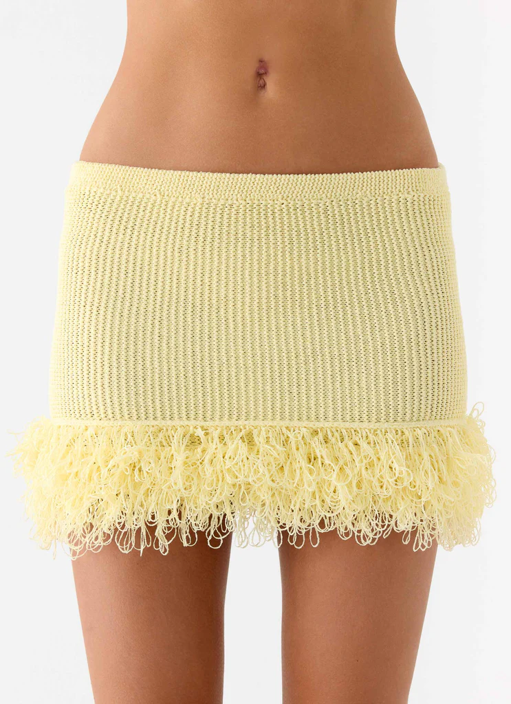 Elyssa Knit Mini Skirt - Lemon