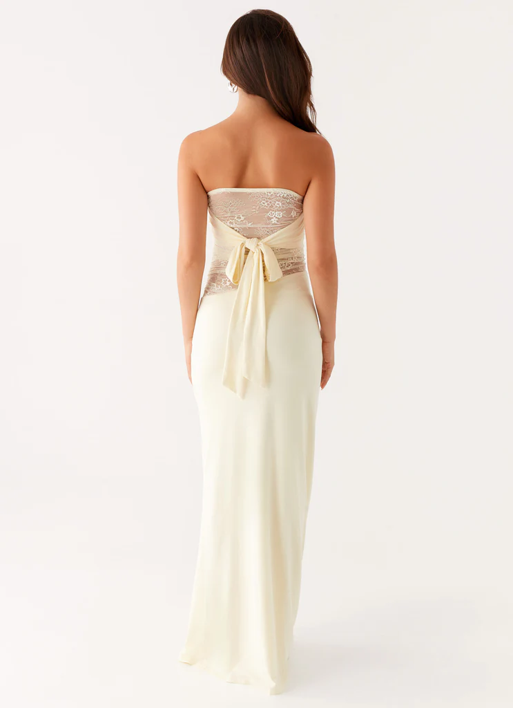 Sweet Energy Strapless Maxi Dress - Yellow