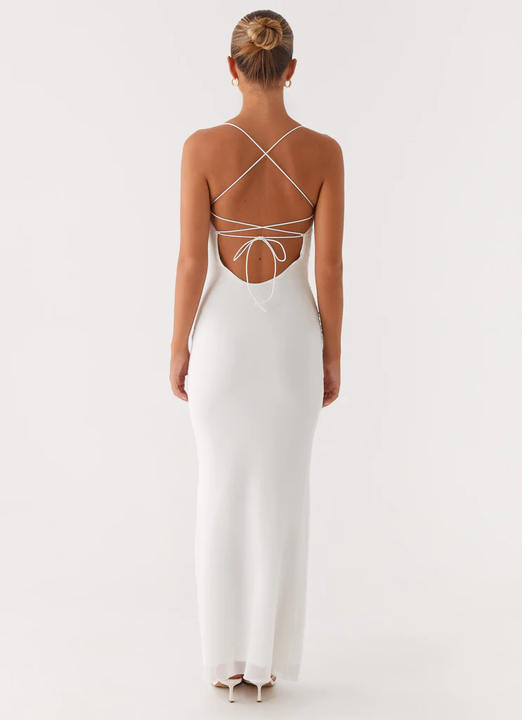 Paxton Beaded Maxi Dress - White