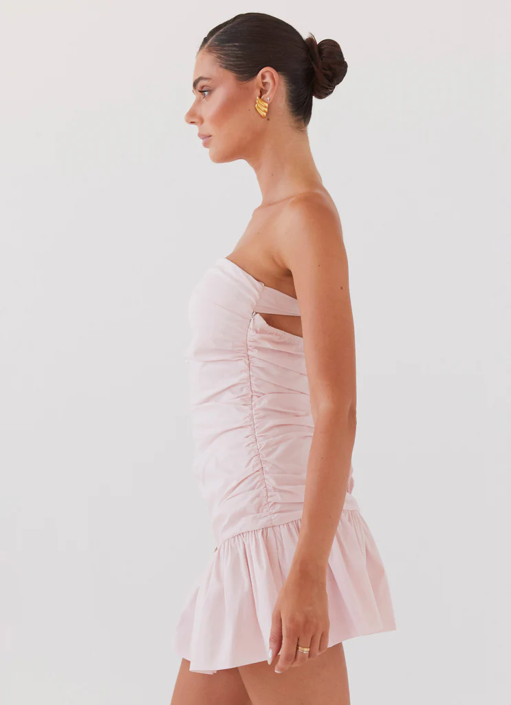 Dear Taylor Ruched Mini Dress - Pink Cloud