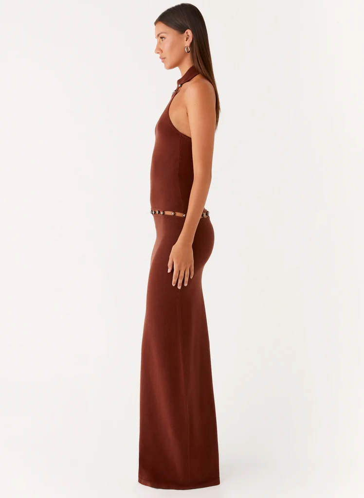 Opaline Knit Maxi Dress - Chocolate