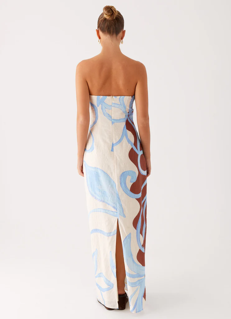Raiden Maxi Dress - Bloom Wave Print