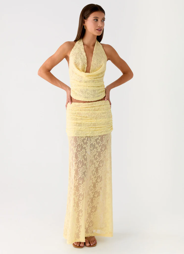 Farruko Jacquard Maxi Skirt - Butter