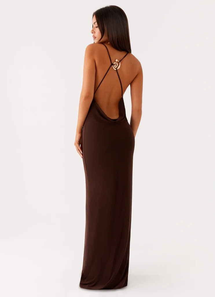 Game Player Maxi Dress - Chocolate