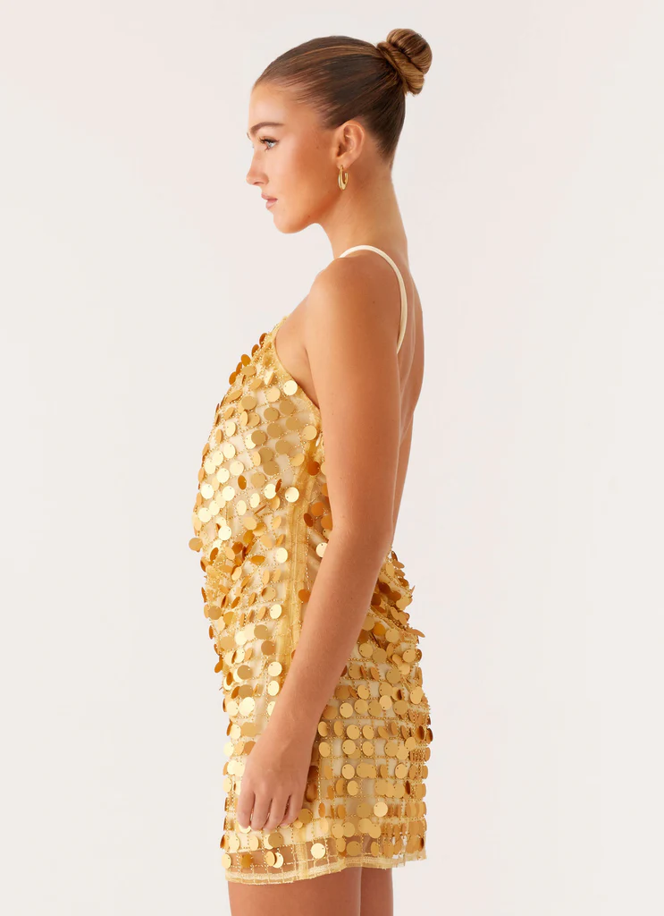Xander Sequin Mini Dress - Gold