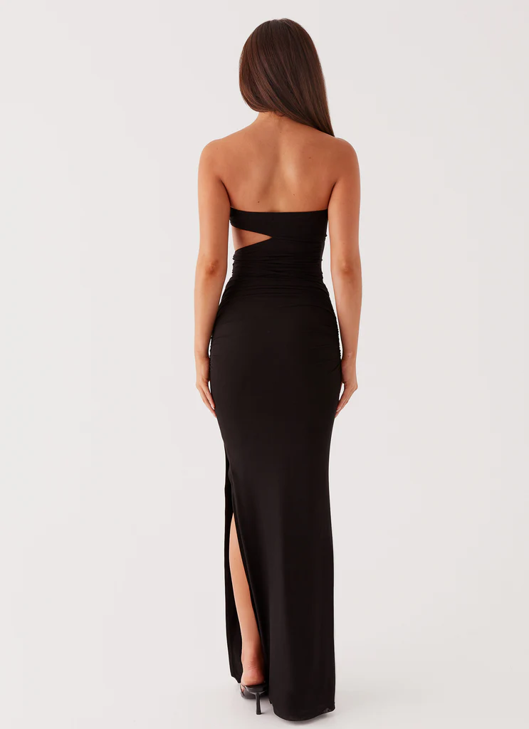 Into Pieces Mesh Maxi Dress - Black