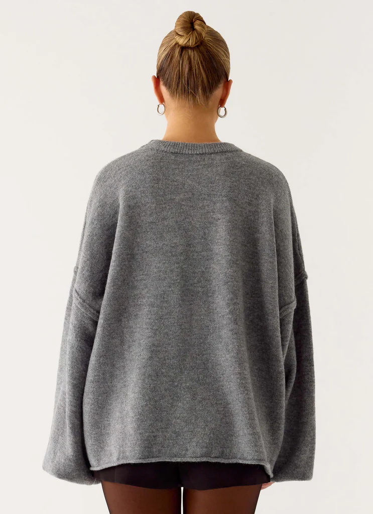 Jack Oversized Knit Sweater - Grey