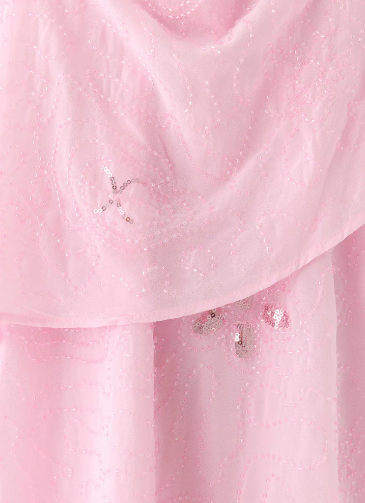On The Go Beaded Mini Dress - Pink