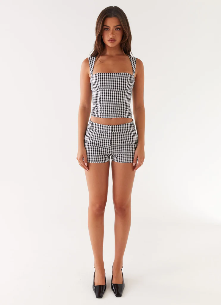 Clayton Top - Black Gingham