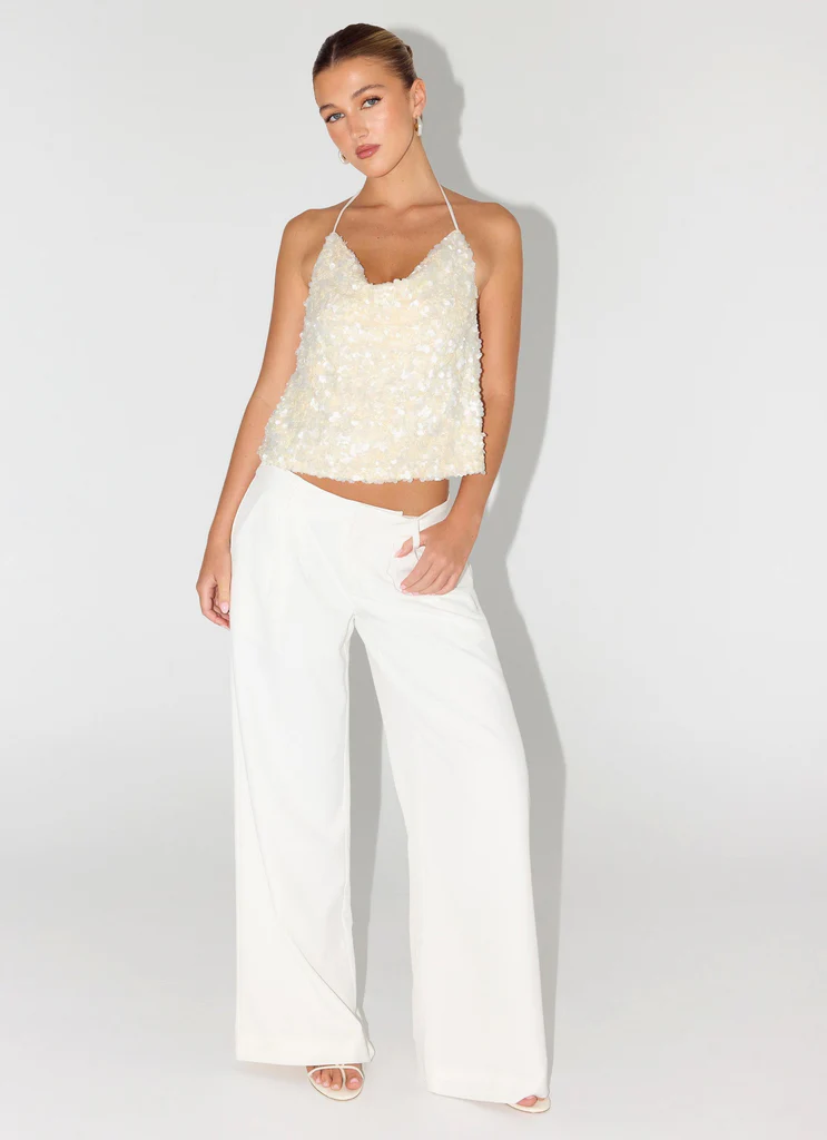 Amelita Sequin Top - Ivory