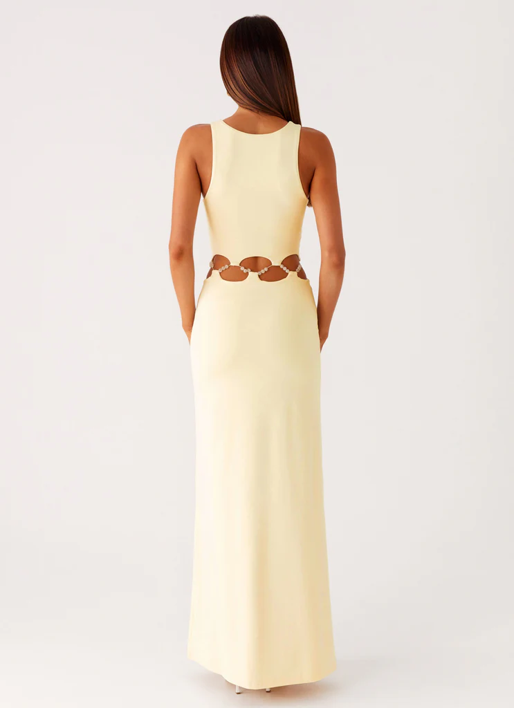 Dreamboat Beaded Maxi Dress - Yellow