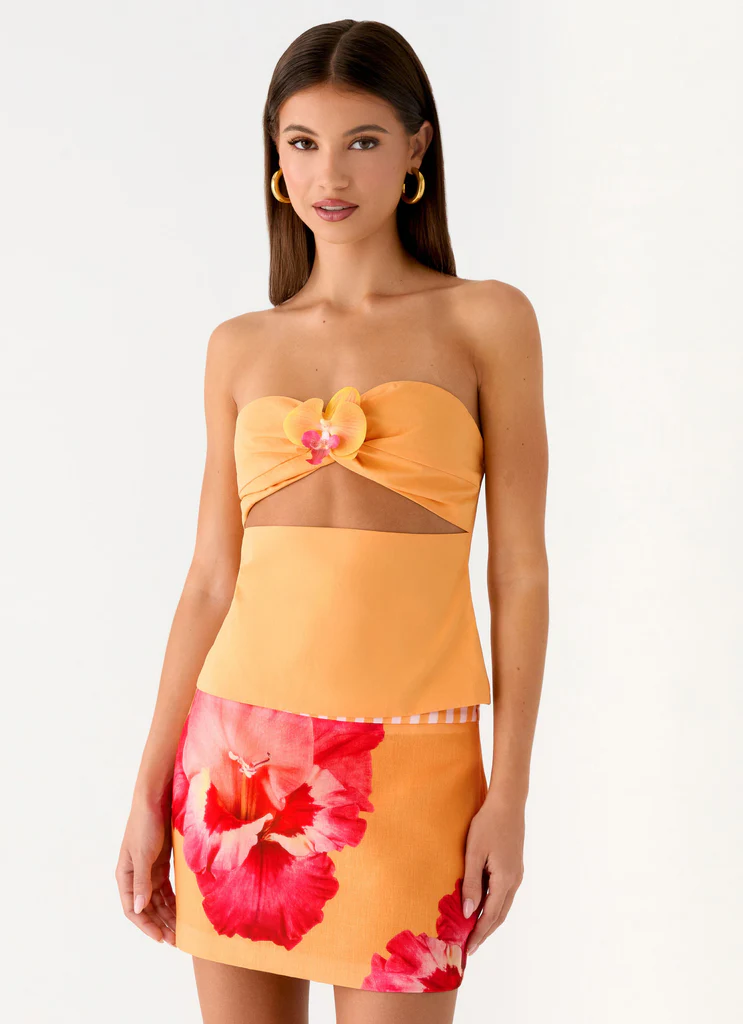 Kalya Mini Skirt - Orange