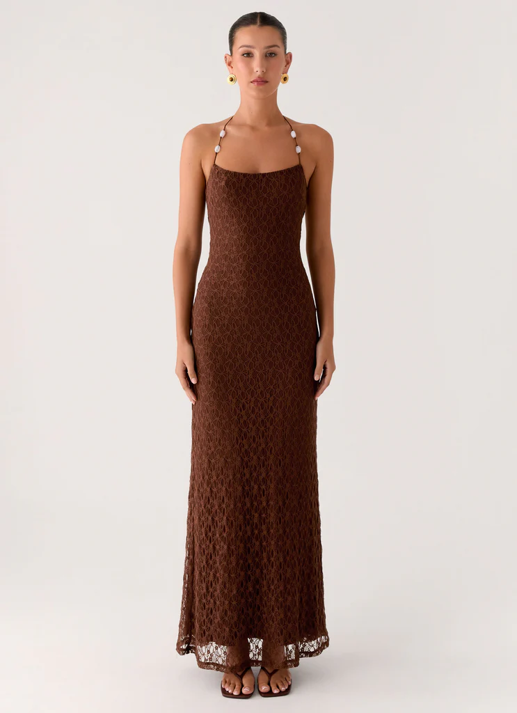 Promise Me Lace Maxi Dress - Chocolate
