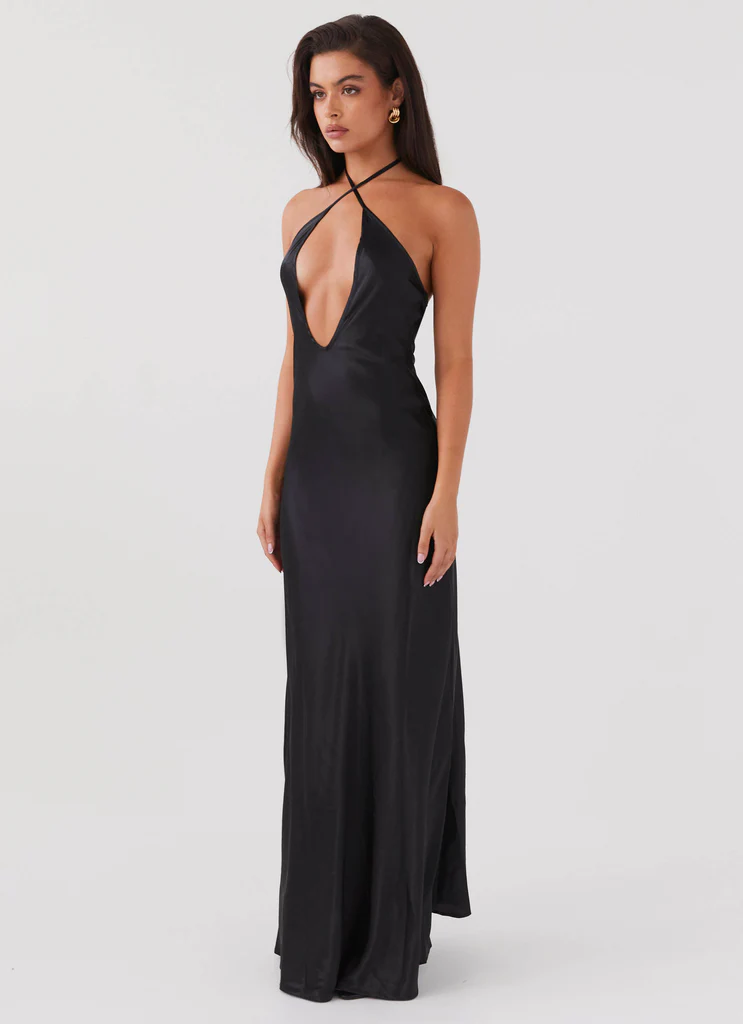 Noir Symphony Maxi Dress - Black