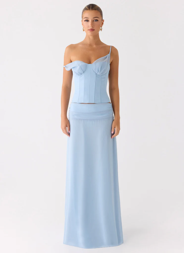 Natalya Maxi Skirt - Pale Blue