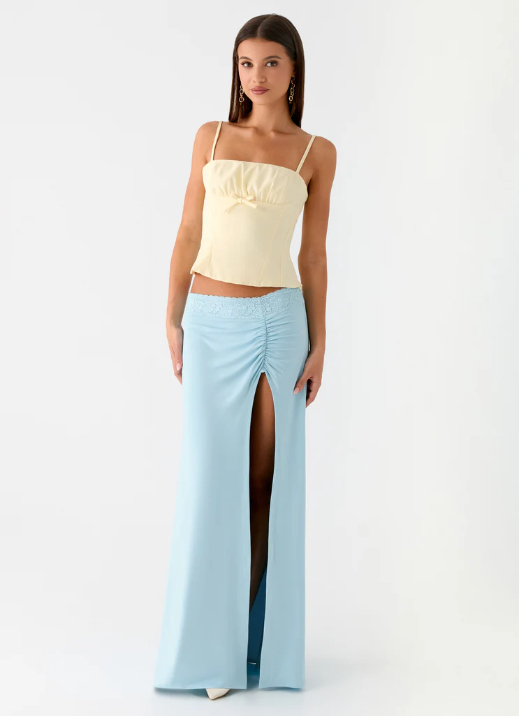 Ocean Plunge Maxi Skirt - Blue