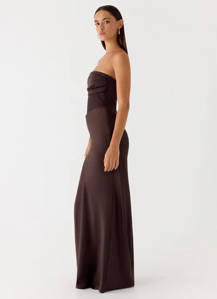 Champagne Skies Maxi Dress - Chocolate