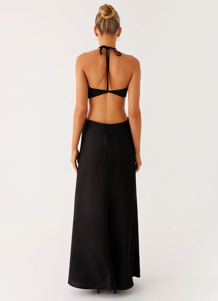 Sweetheart Cut Out Maxi Dress - Black