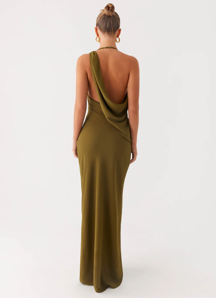 Opal Glow Maxi Dress - Khaki